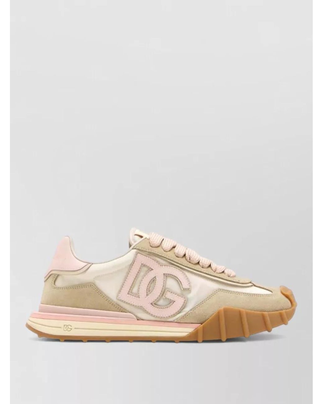 Dolce & Gabbana Natural Nylon And Leather Low-Top Sneakers
