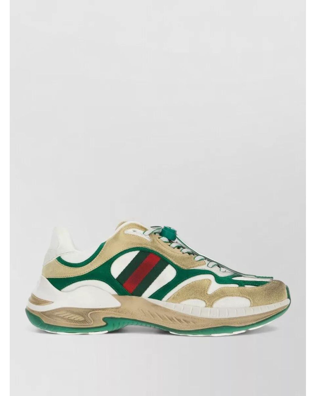 Gucci Green Suede Low-Top Sneakers for men