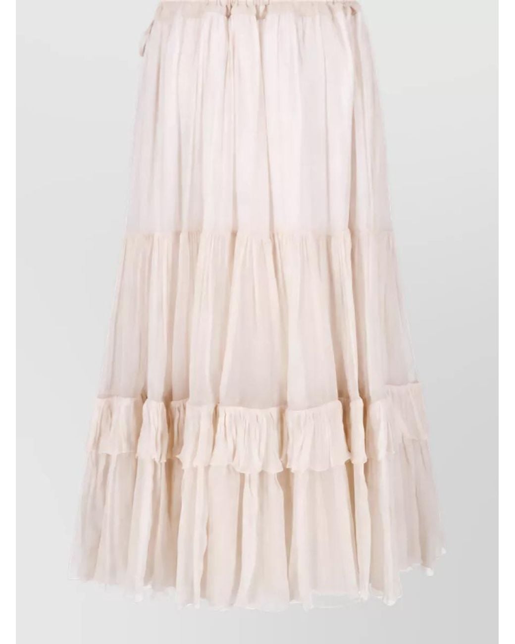 Chloé Pink Silk Midi Skirt