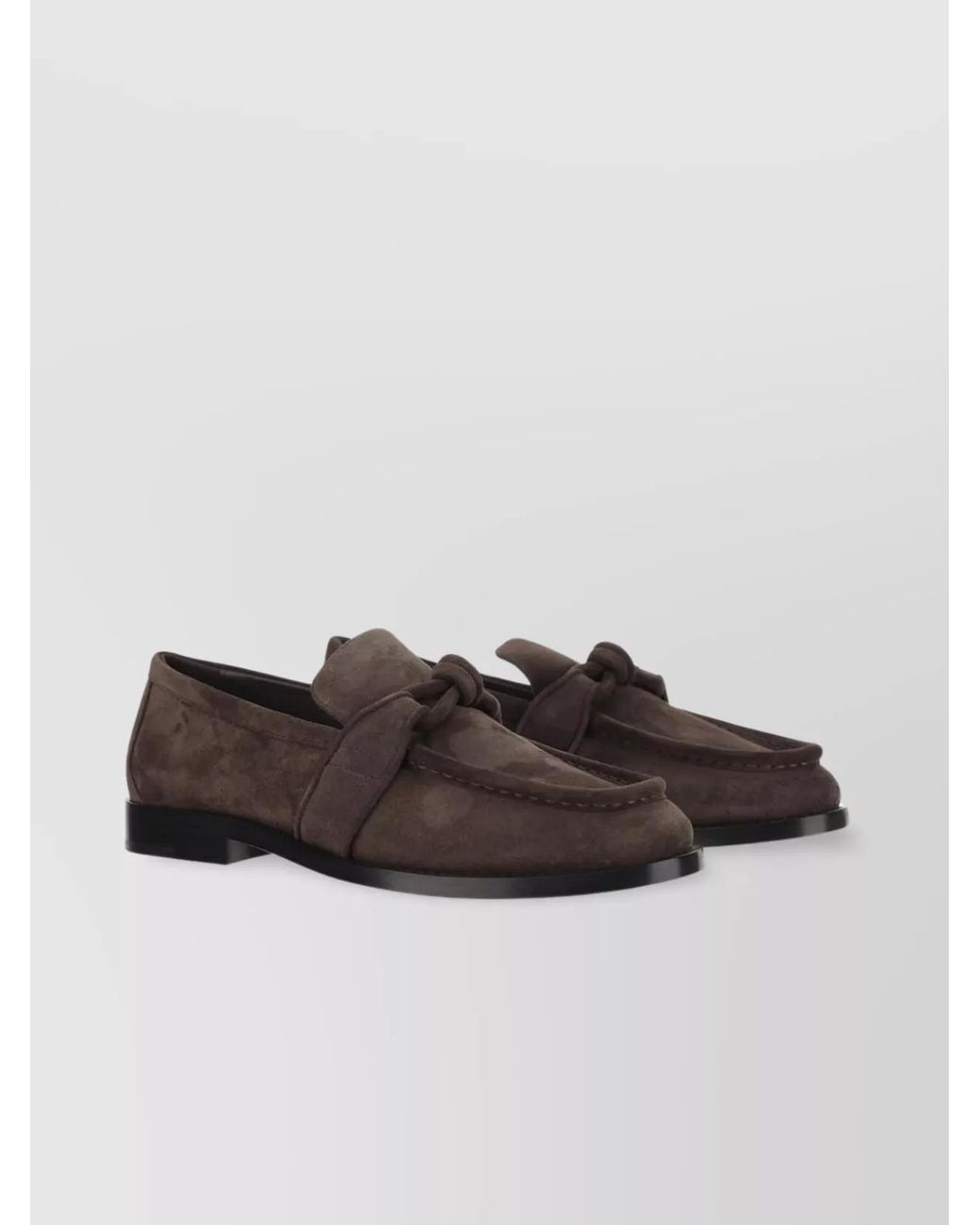 Bottega Veneta Black Suede Astaire Loafers