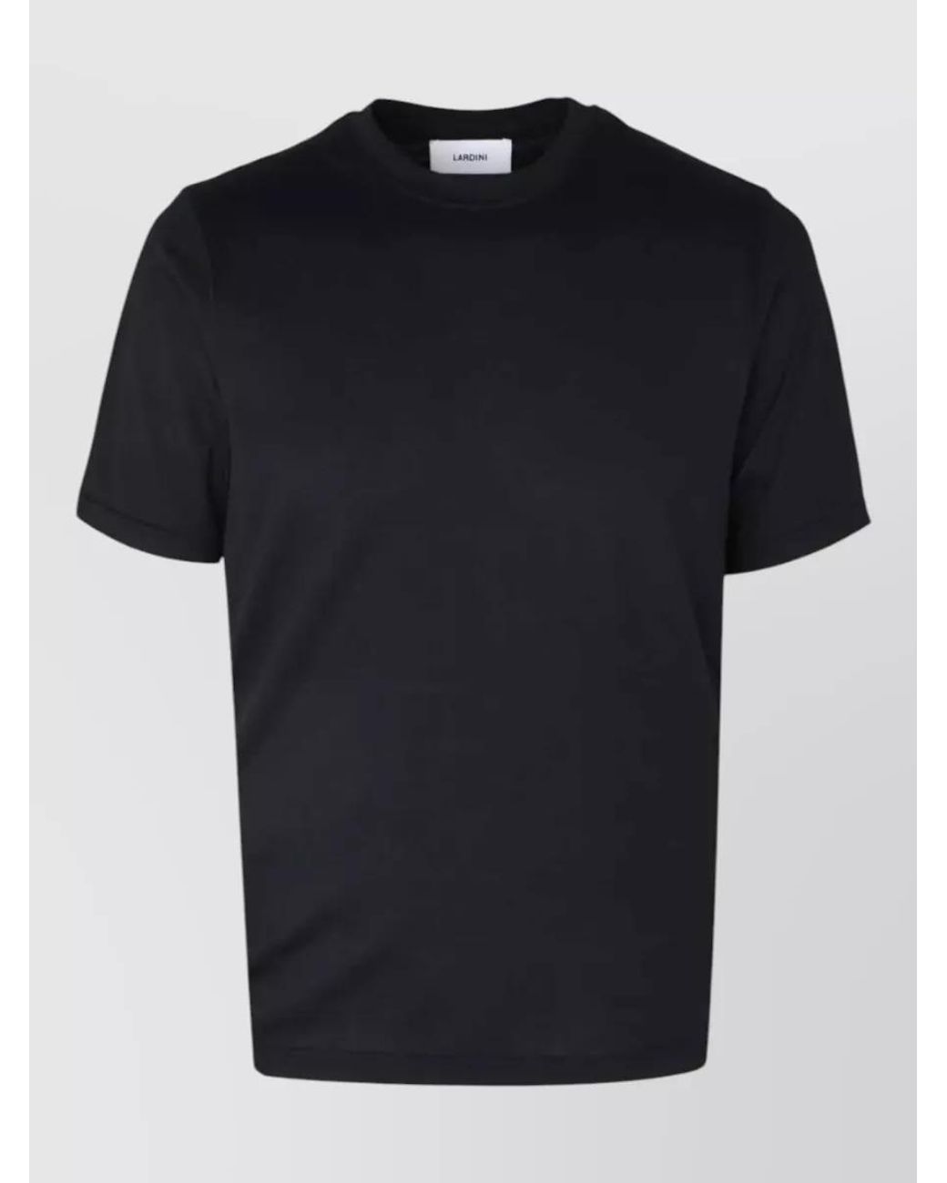 Lardini Black Silk Cotton Crew Neck T-Shirt for men