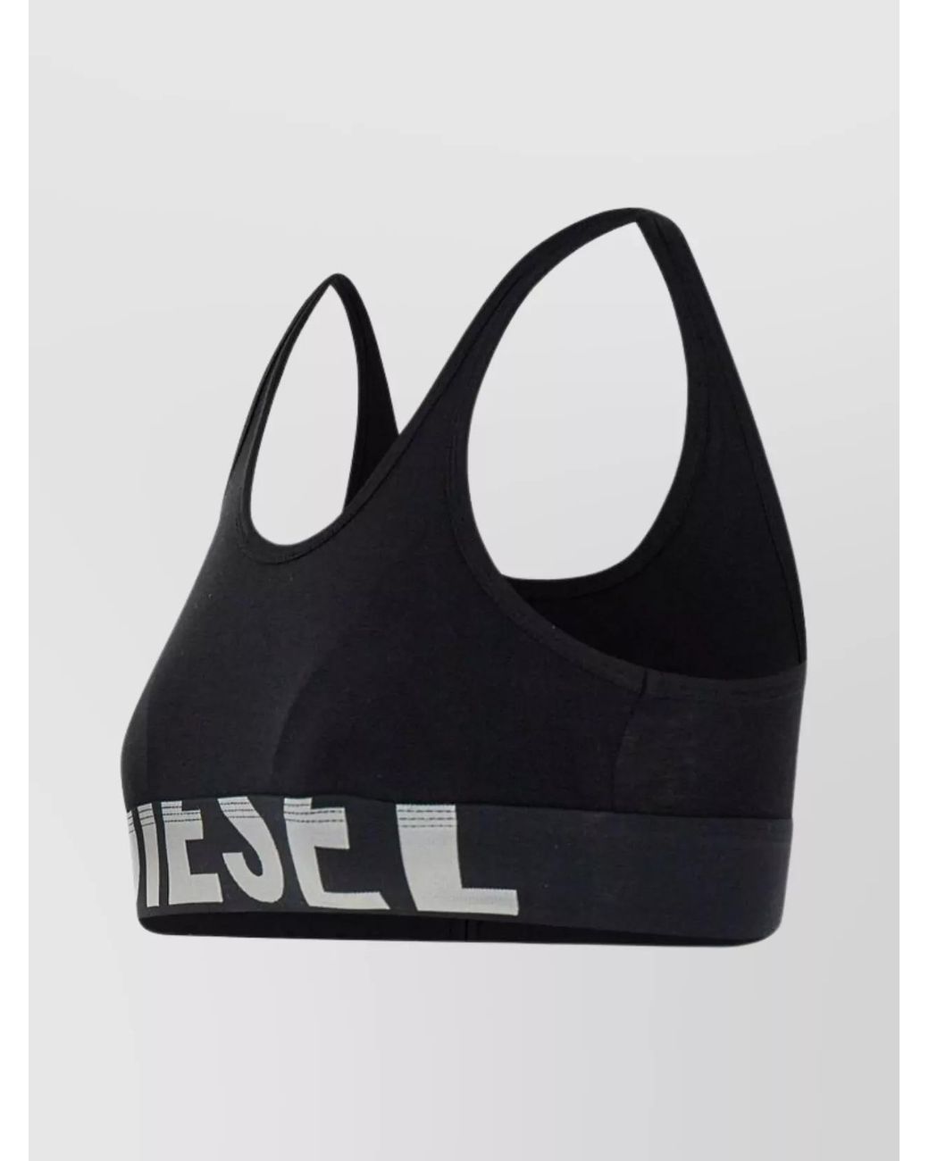 DIESEL Black Cotton Logo Bralette