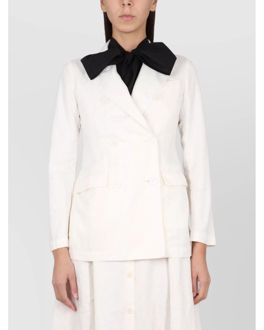 Aspesi White Double-Breasted Blazer