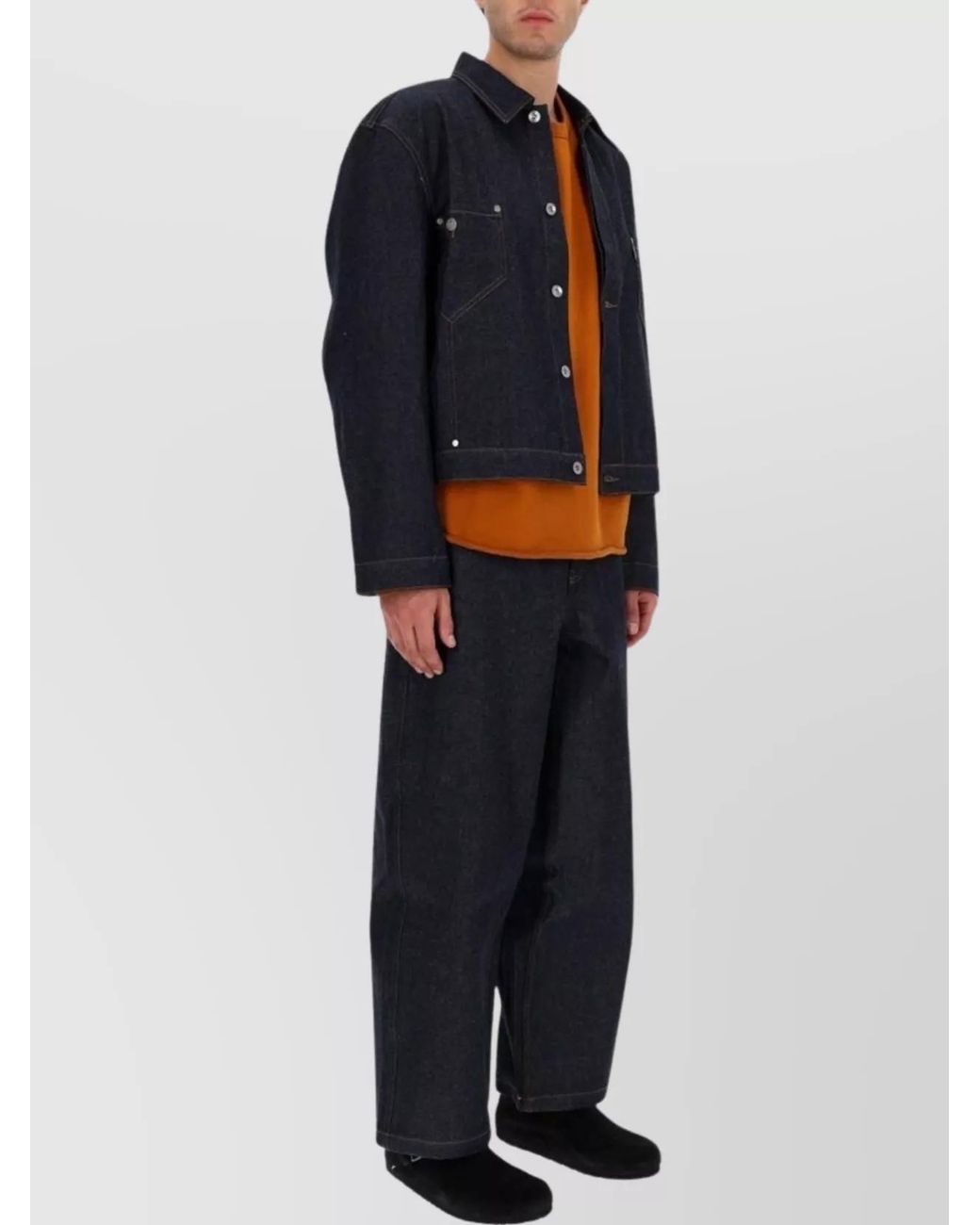 YMC Blue Recycled Cotton Regular-Fit Shirt Jacket for men