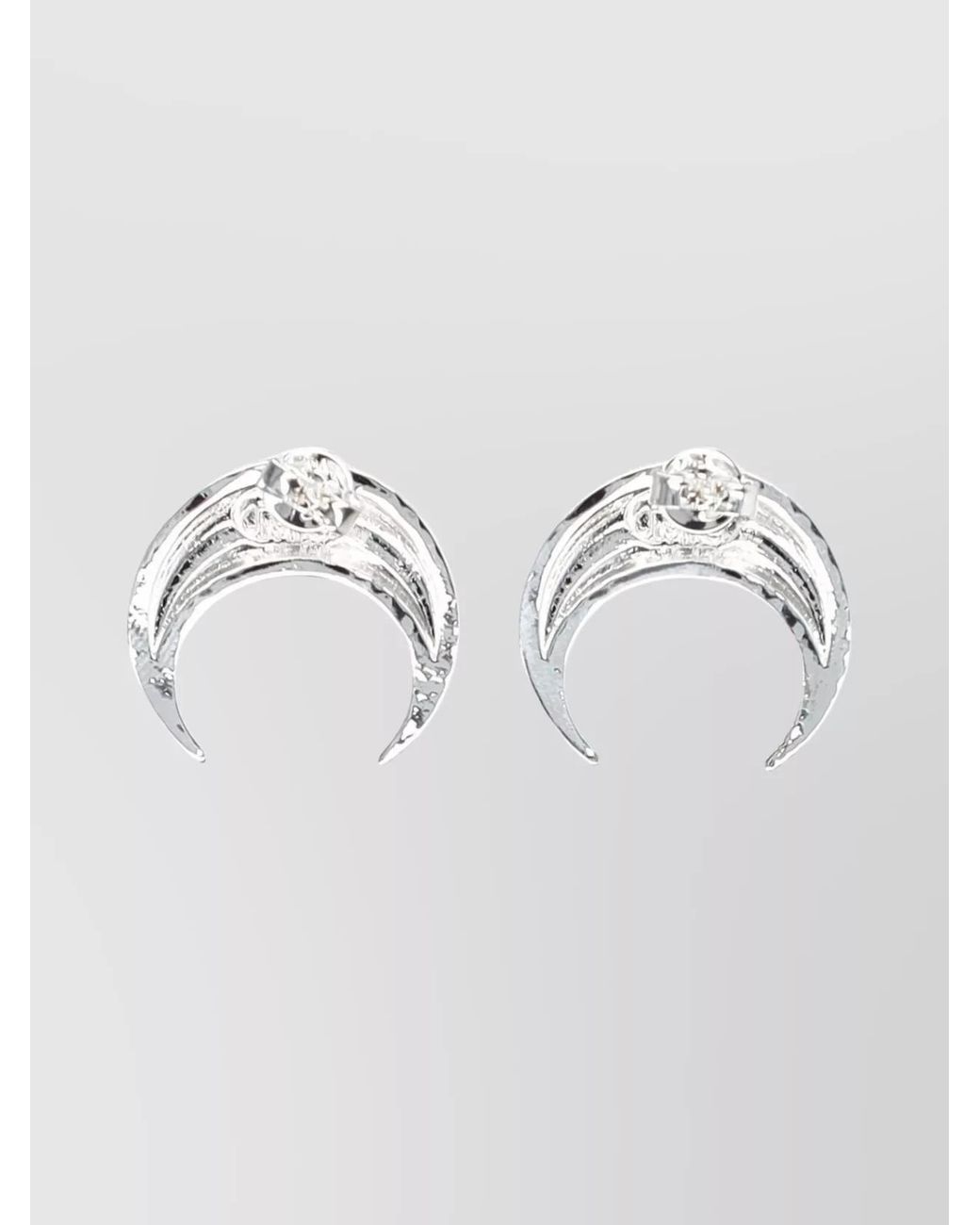 MARINE SERRE Metallic Moon Stud Earrings