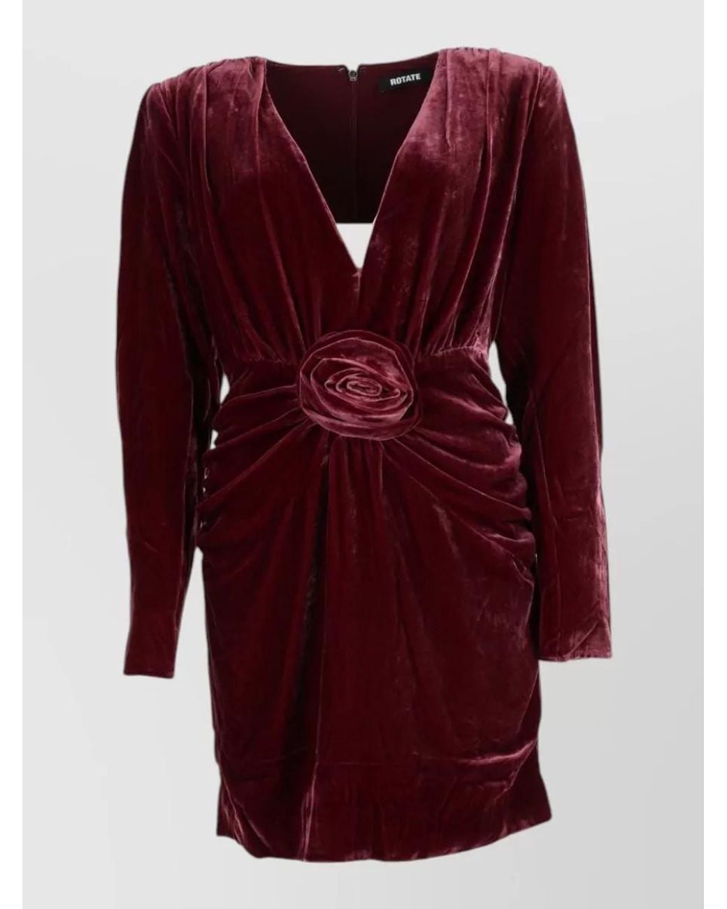 ROTATE BIRGER CHRISTENSEN Red Silk Velvet Mini Dress