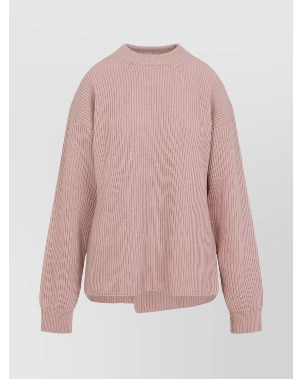 Jil Sander Pink Wool Oversized Crewneck Jumper