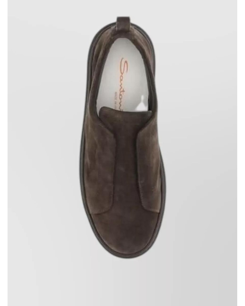 Santoni Brown Leather Low-Top Slip-On Sneakers for men