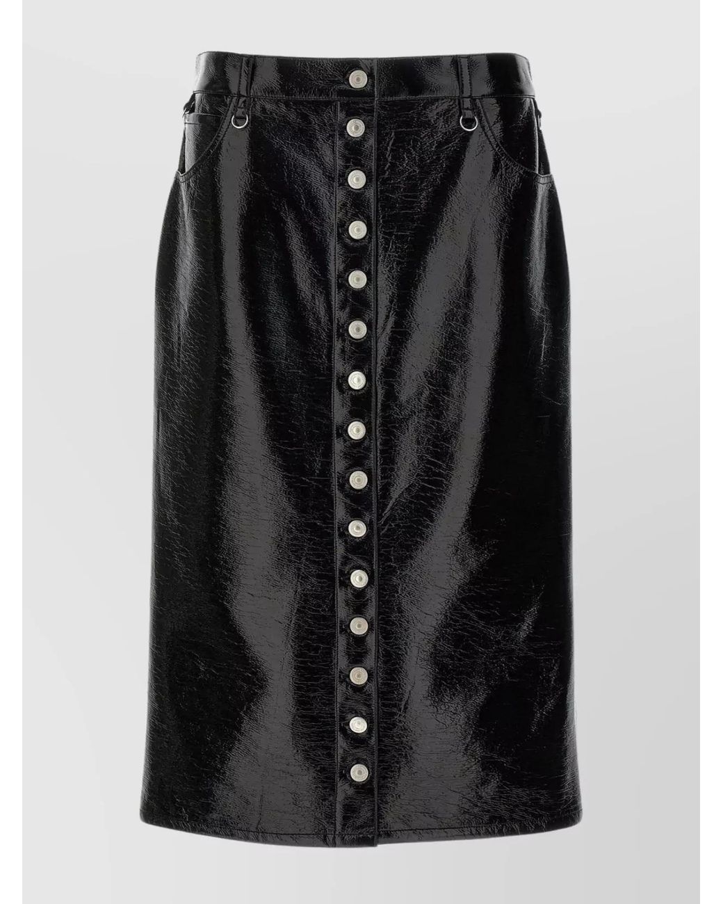 Courreges Black High-Rise Vinyl Mini Skirt