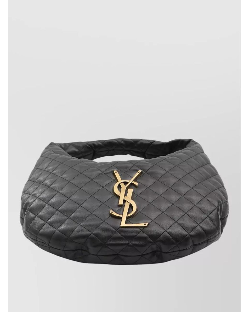 Saint Laurent Black Icare Quilted Lamb Leather Shoulder Bag