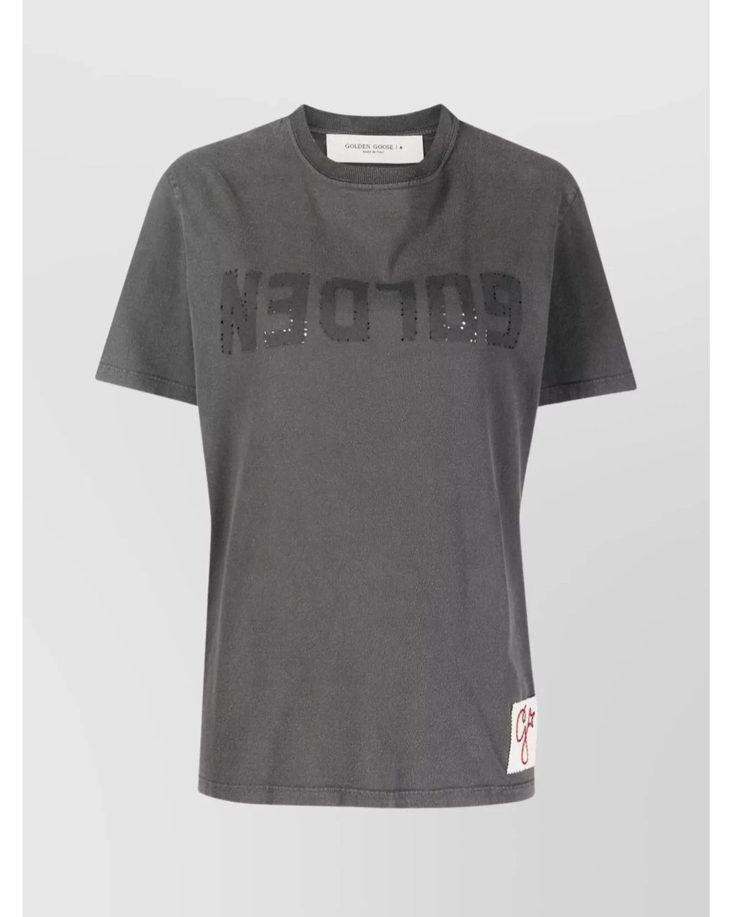 Golden Goose Deluxe Brand Gray Crew Neck Graphic Print Top