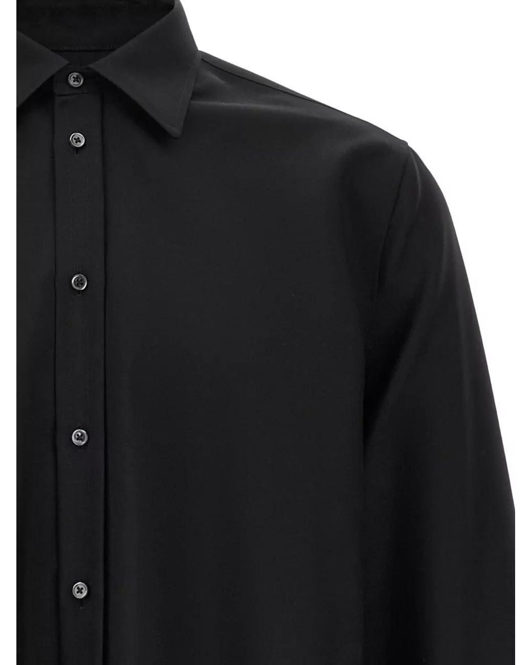 Jil Sander Black Wool Mohair Long-Sleeve Shirt for men
