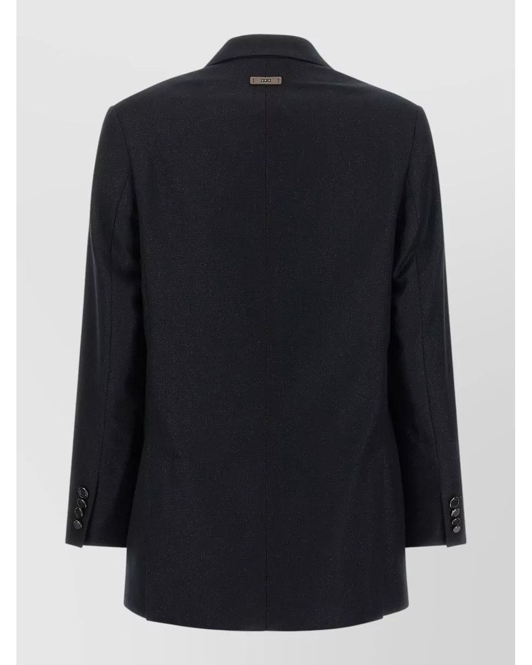 Peserico Black Virgin Wool Single-Breasted Suit Jacket
