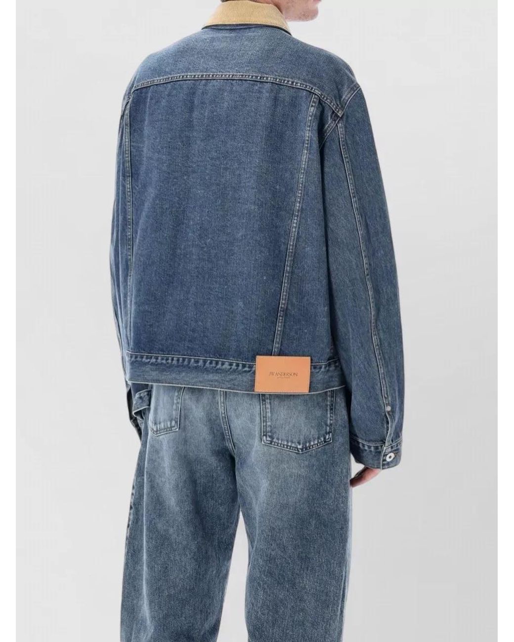 J.W. Anderson Blue Denim Corduroy Collar Jacket for men