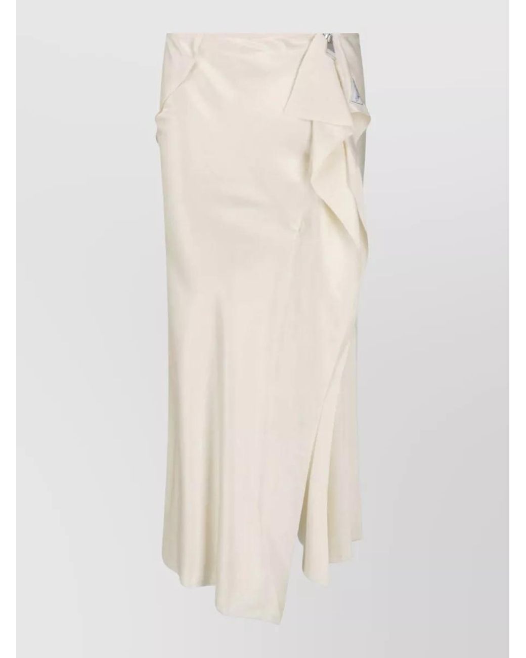 The Attico Natural Viscose Midi Wrap Skirt