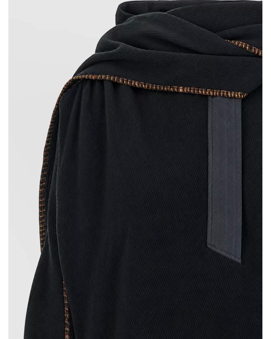 Kiko Kostadinov Black Cotton Draped Hood Sweater