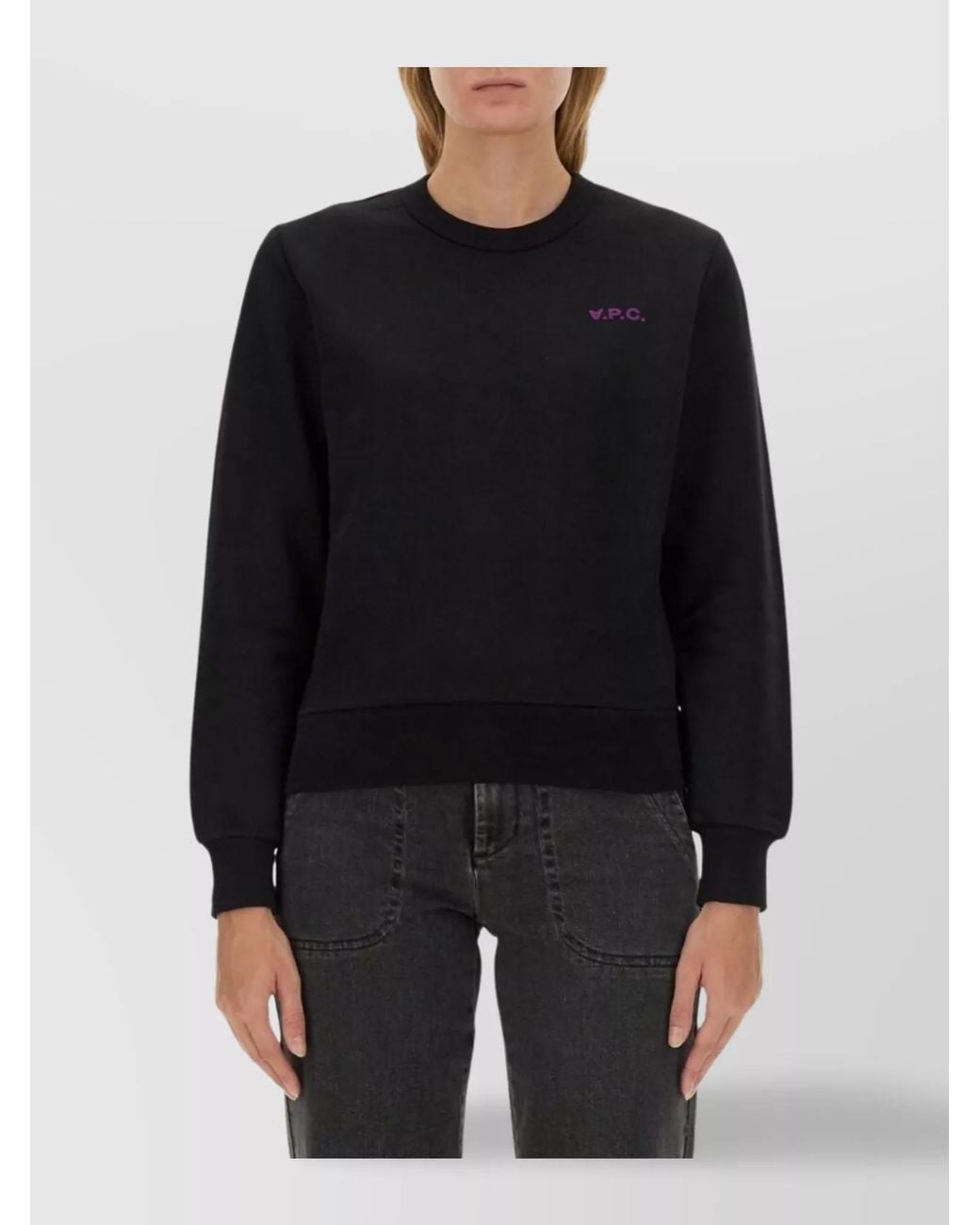 A.P.C. Black Logo-Print Cotton Sweatshirt