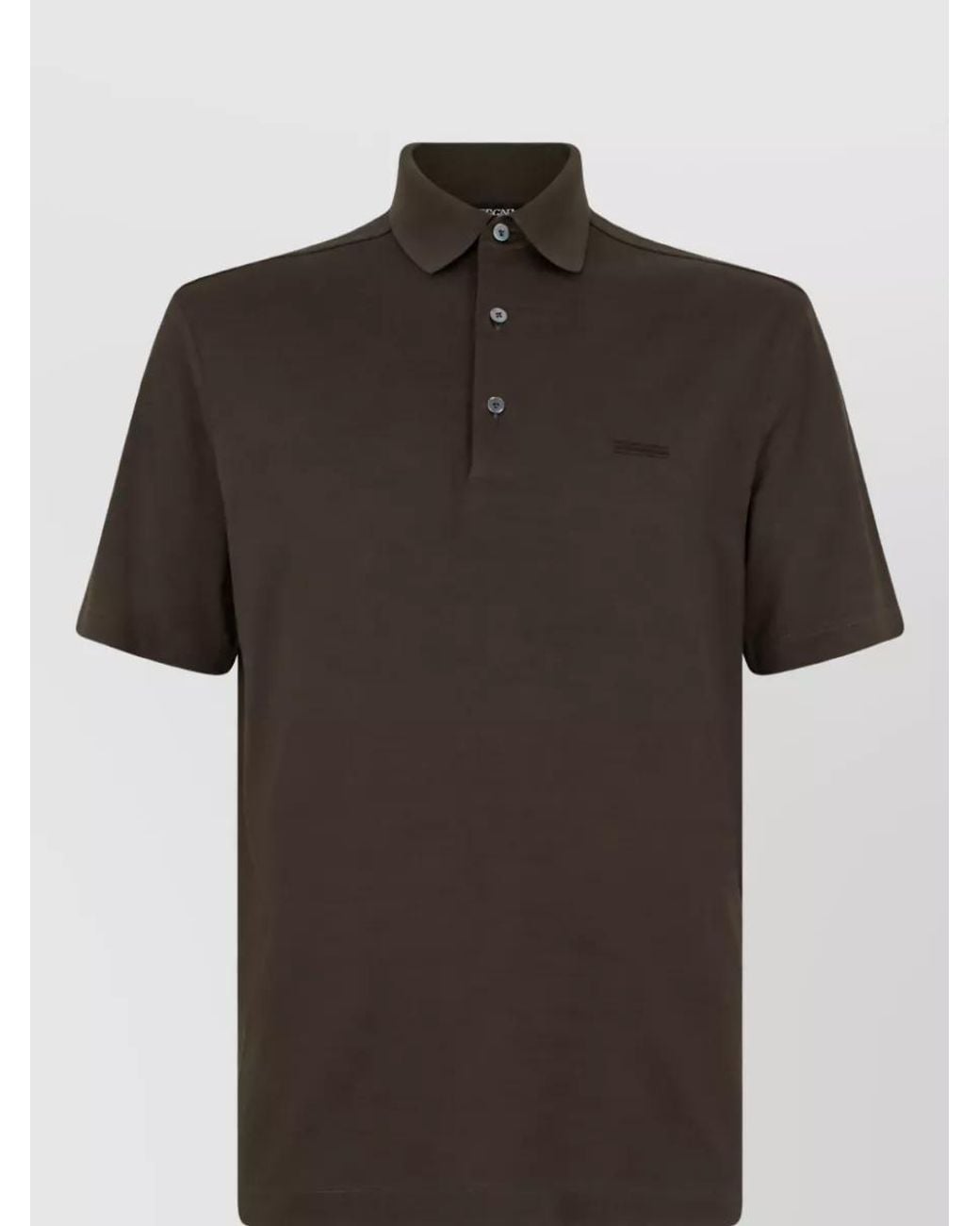 Zegna Black Cotton Short-Sleeve Polo Shirt for men