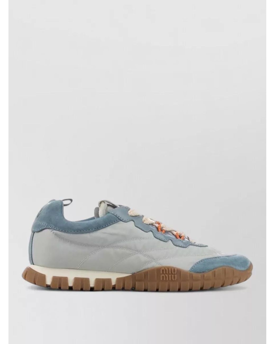 Miu Miu Blue Leather Low-Top Sneakers