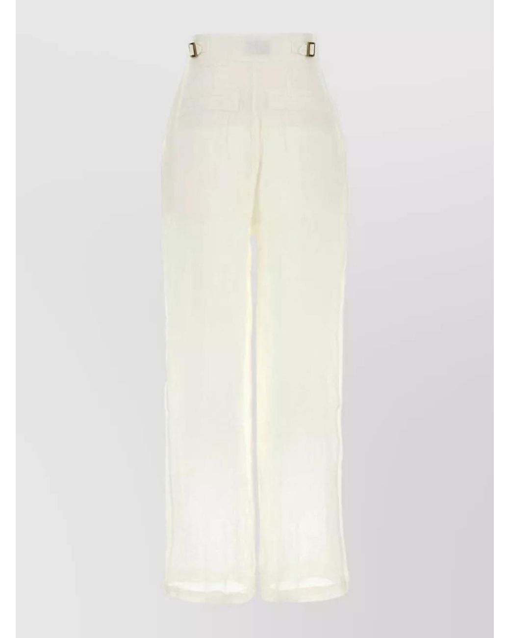 LeKasha White Linen Wide-Leg Trousers