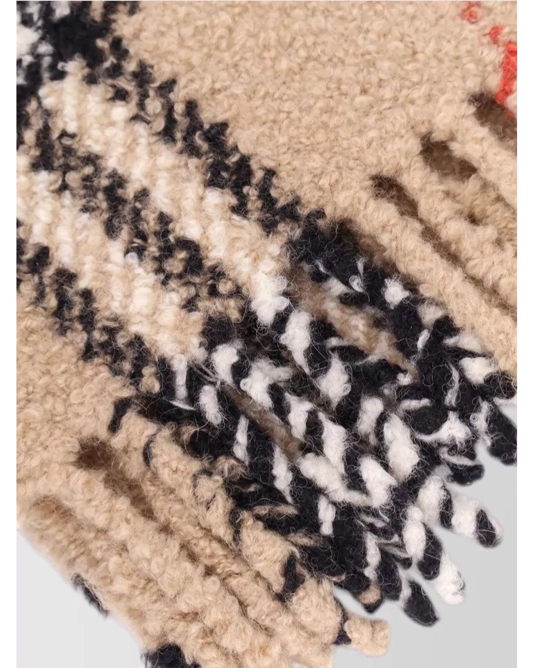 Burberry Multicolor Alpaca Wool Bouclé Check Scarf for men