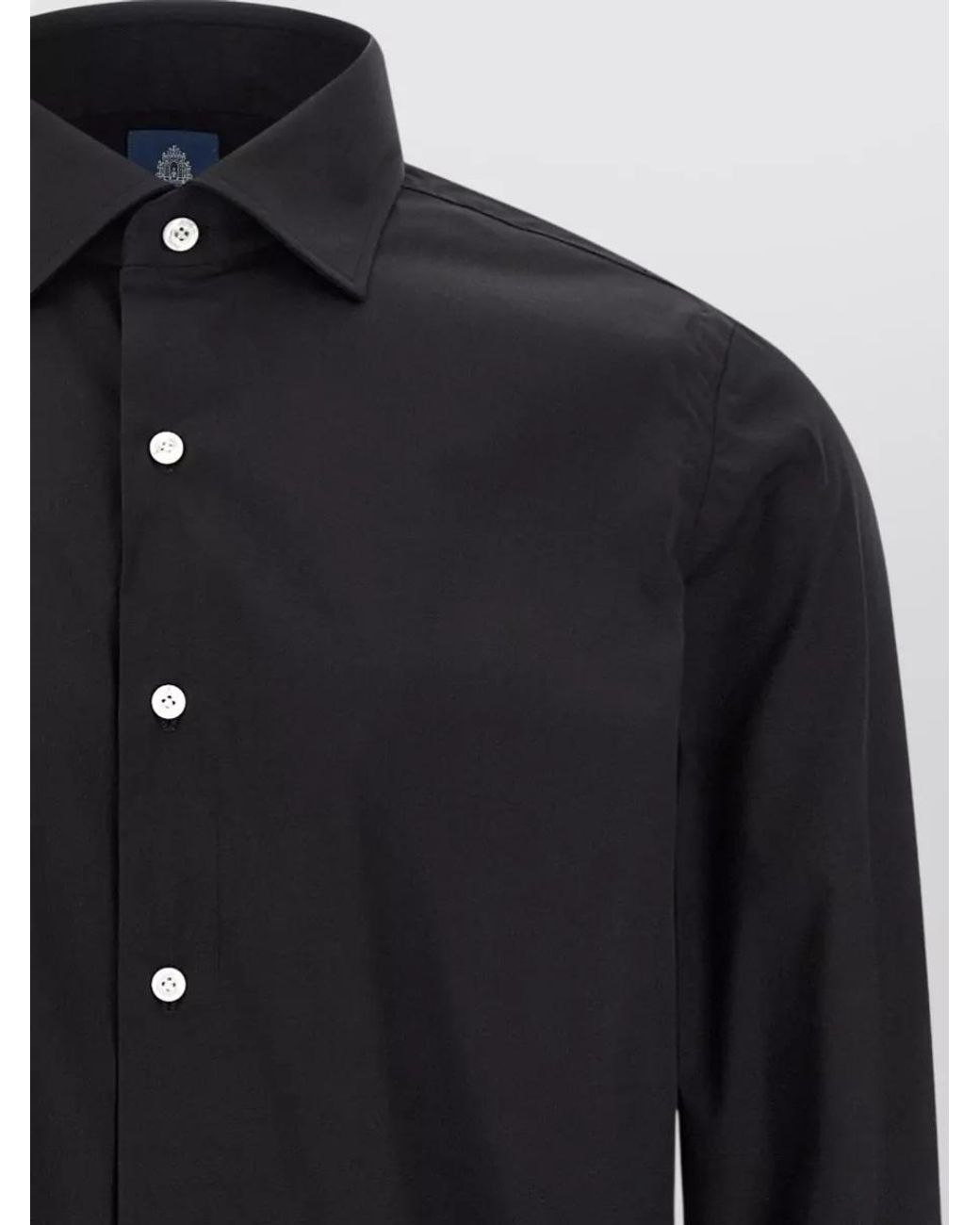 Finamore 1925 Blue Cotton Napoli Long-Sleeve Shirt for men