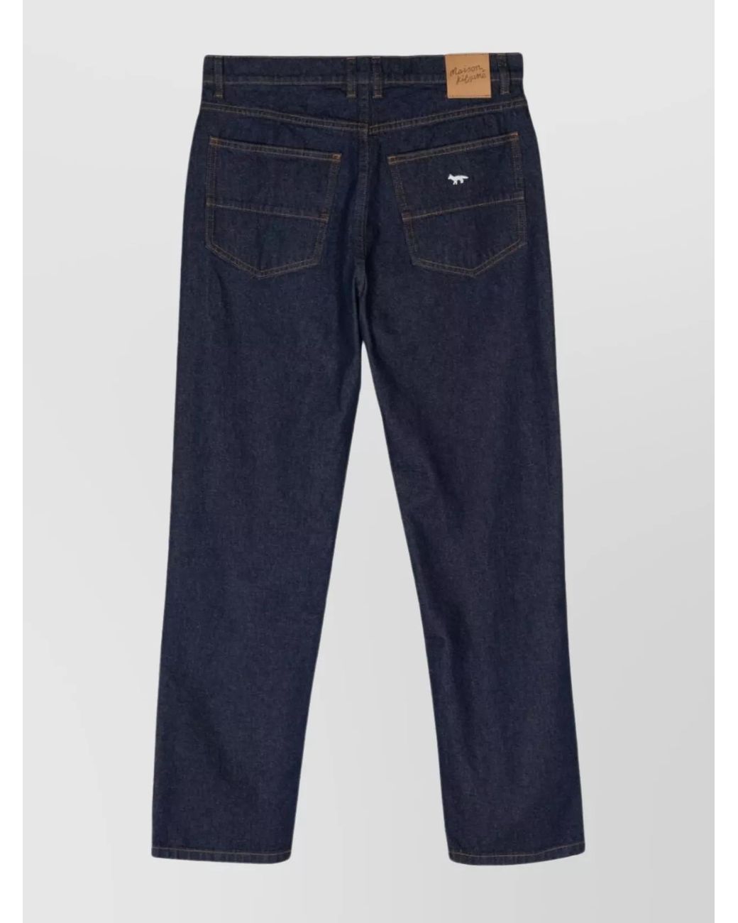 Maison Kitsuné Blue Straight Leg Denim Trousers for men