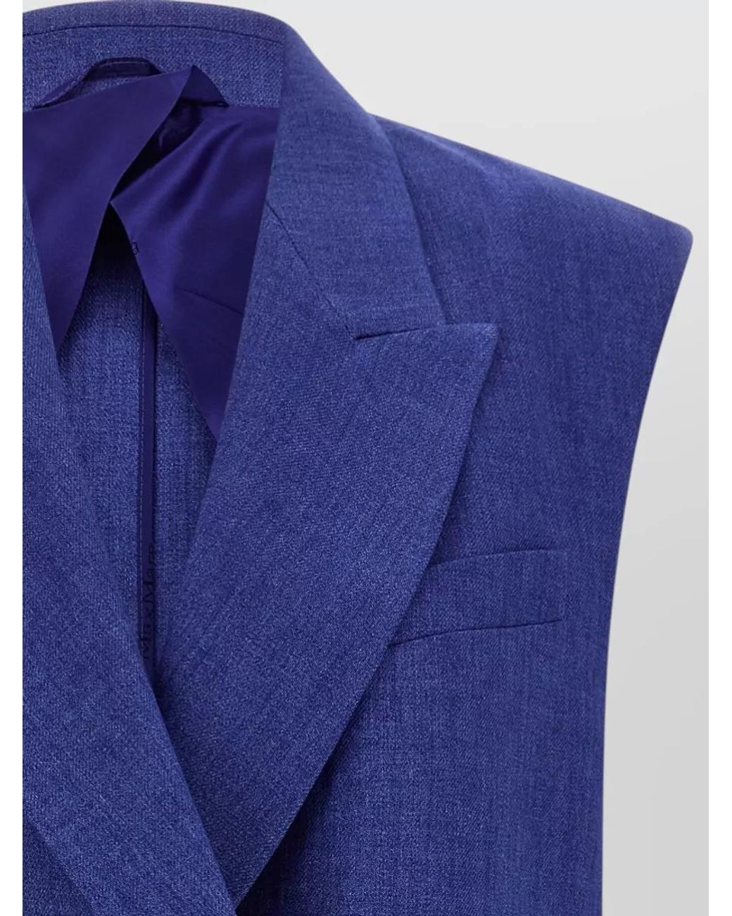 Max Mara Blue Linen Double-Breasted Waistcoat