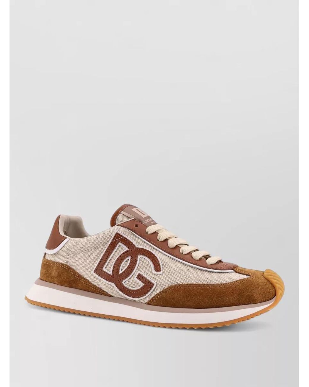 Dolce & Gabbana Pink Leather Low-Top Sneakers for men