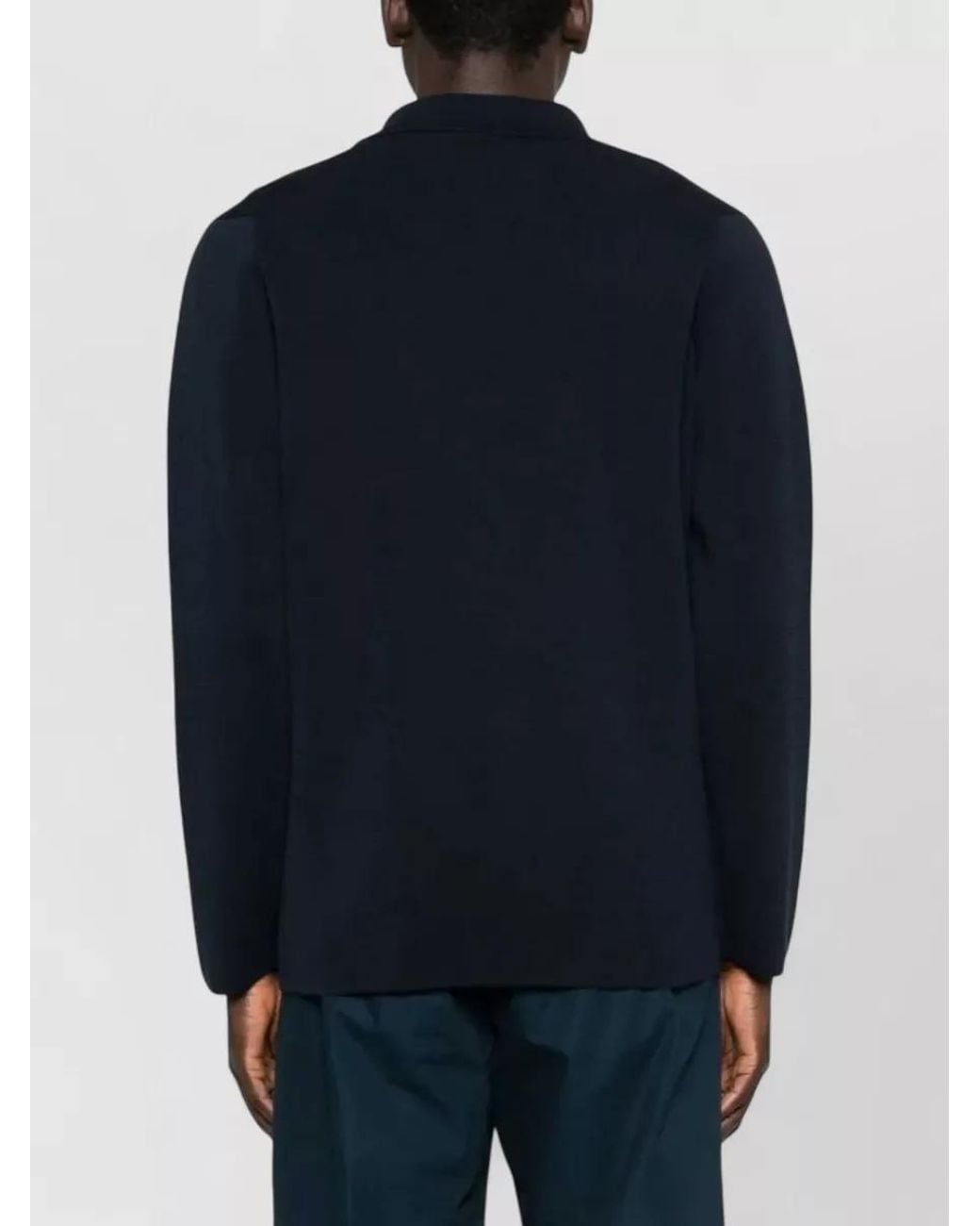 Lardini Blue Cotton Knitted Blazer for men