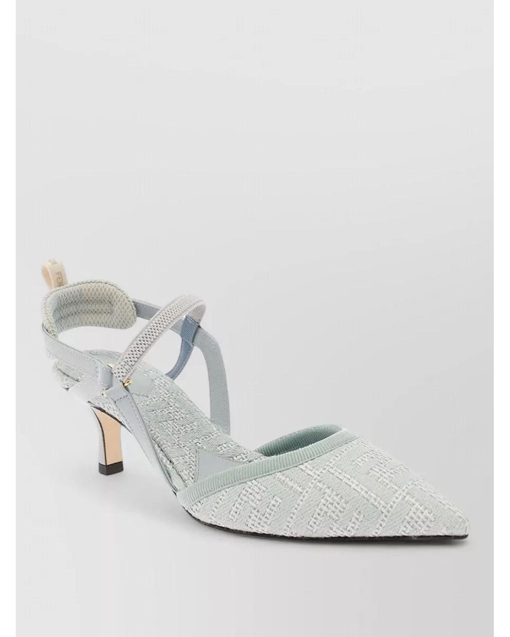 Fendi White Fabric Sandals