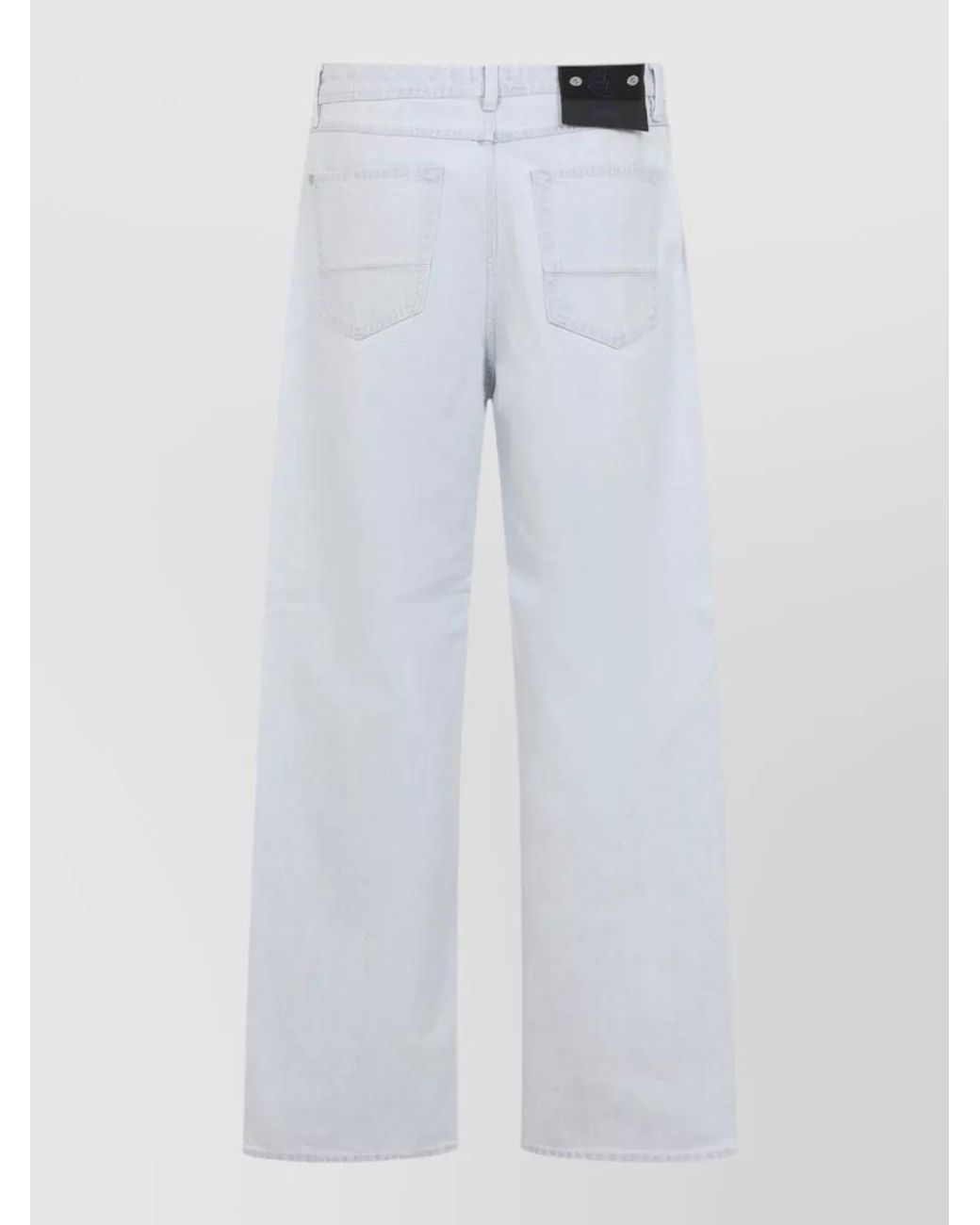 Stone Island White Denim Mid-Rise Straight-Leg Jeans for men