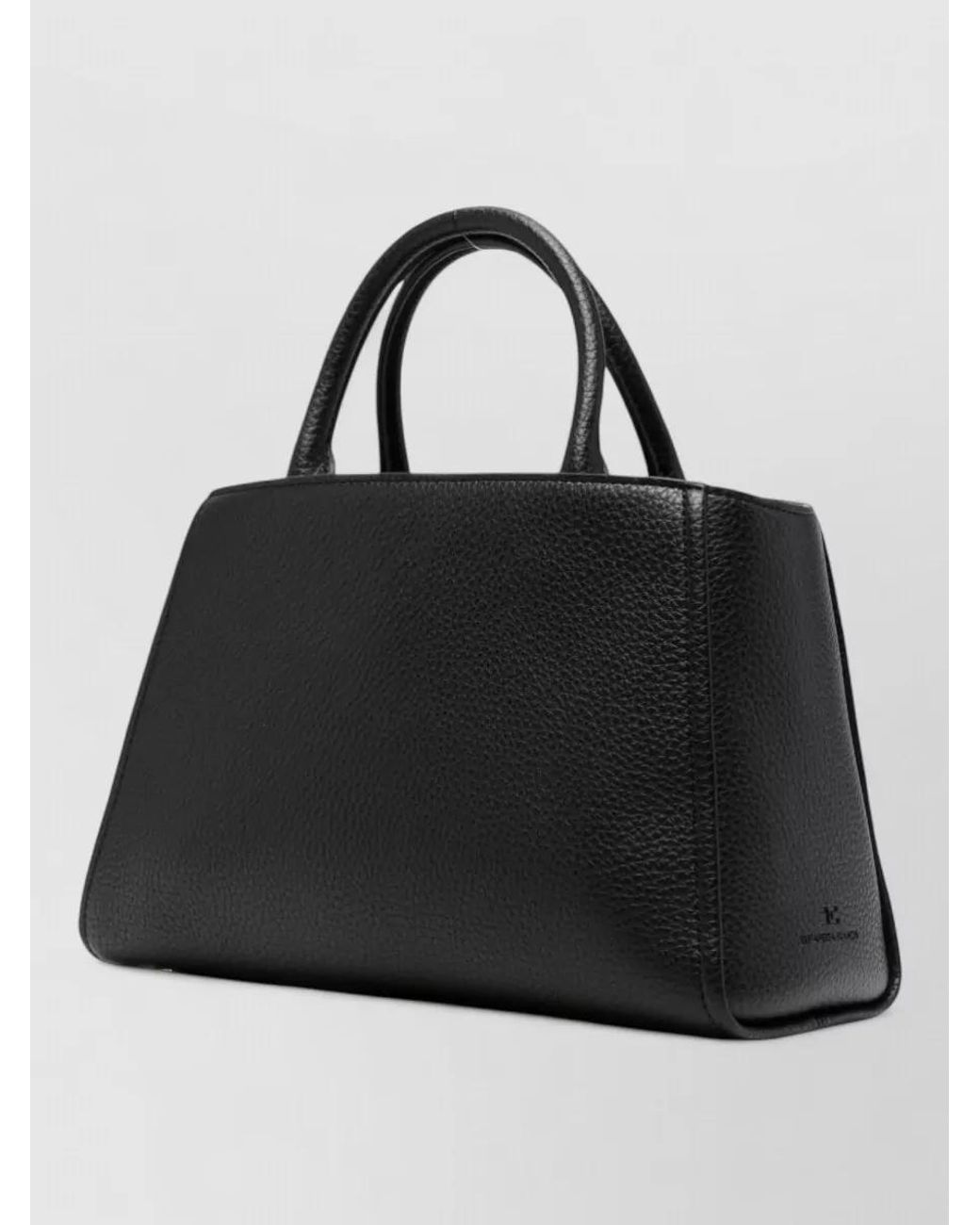 Elisabetta Franchi Black Faux Leather Structured Tote Bag