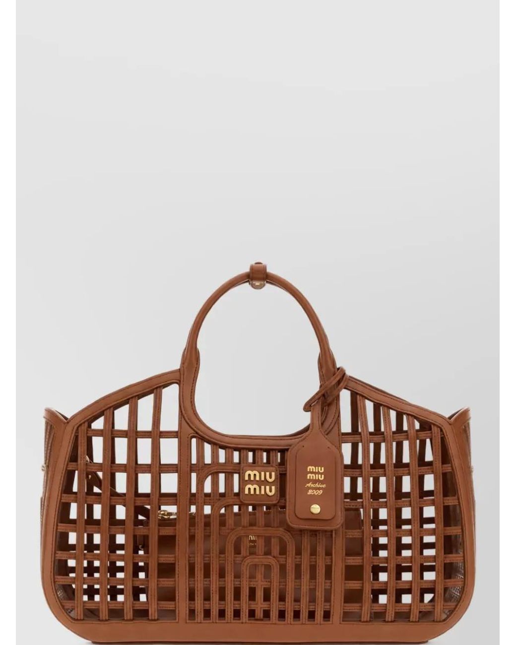 Miu Miu Brown Na Leather Tote Bag