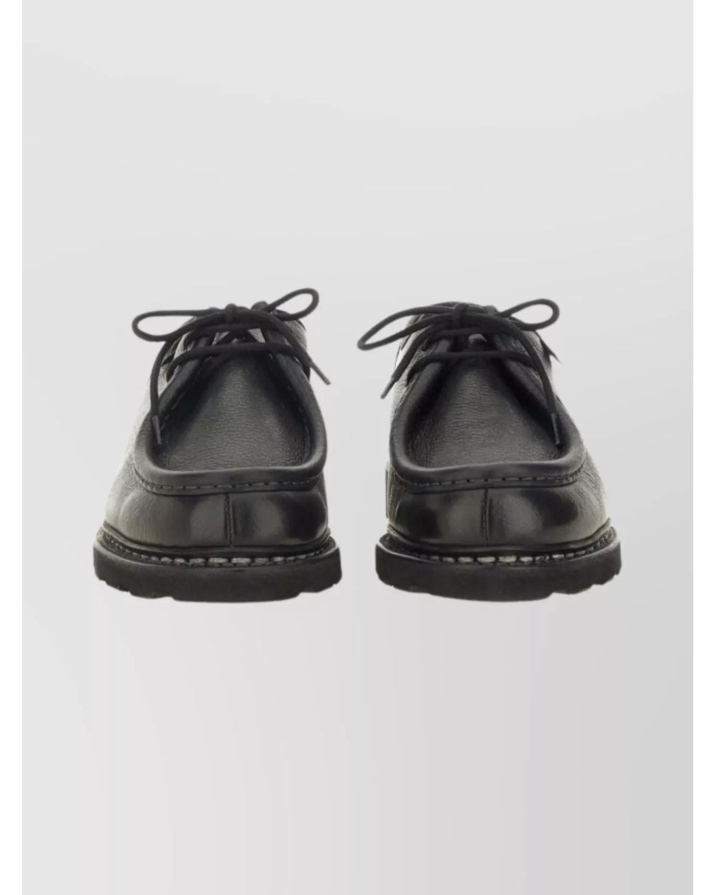 Paraboot Black Leather Lace-Up Shoes for men