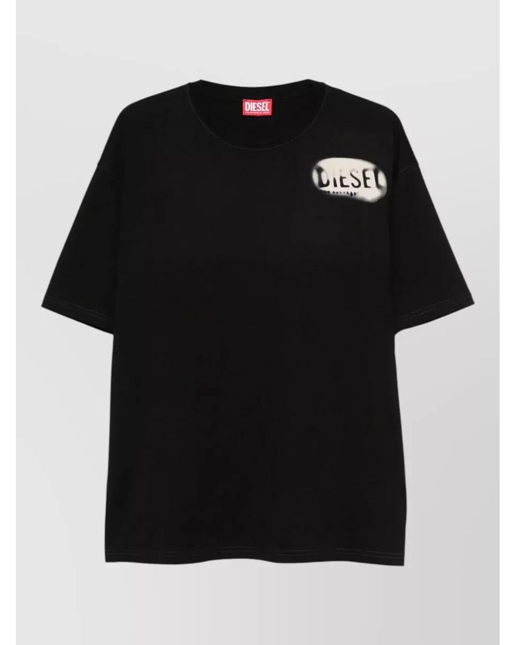 DIESEL Black Crew-Neck T-Shirt for men
