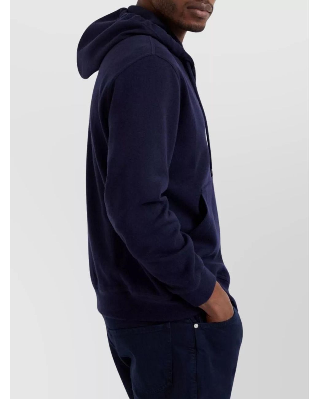 Brunello Cucinelli Blue Cashmere Zip-Up Hoodie for men