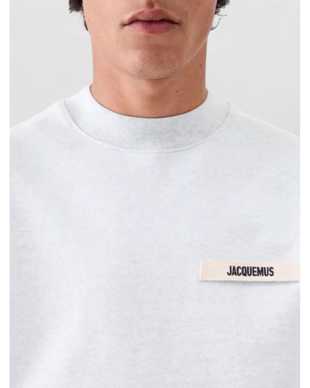 Jacquemus White Cotton Relaxed-Fit Logo-Embroidered Sweatshirt for men