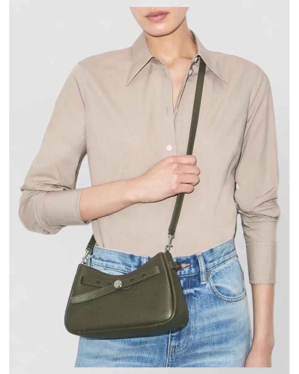 Tory Burch Green Romy Leather Clutch Bag