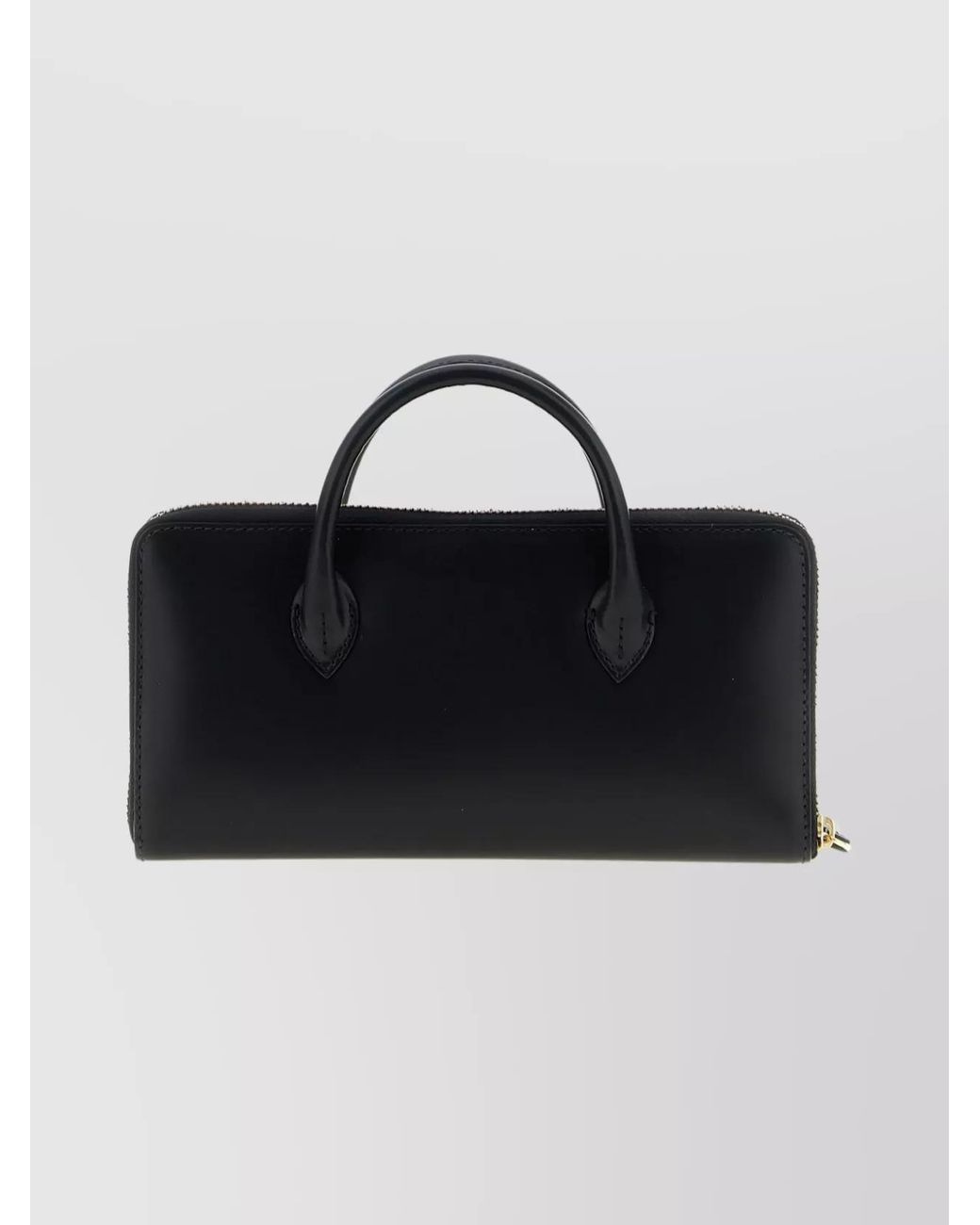 Comme des Garçons Black Leather Top Handle Purse