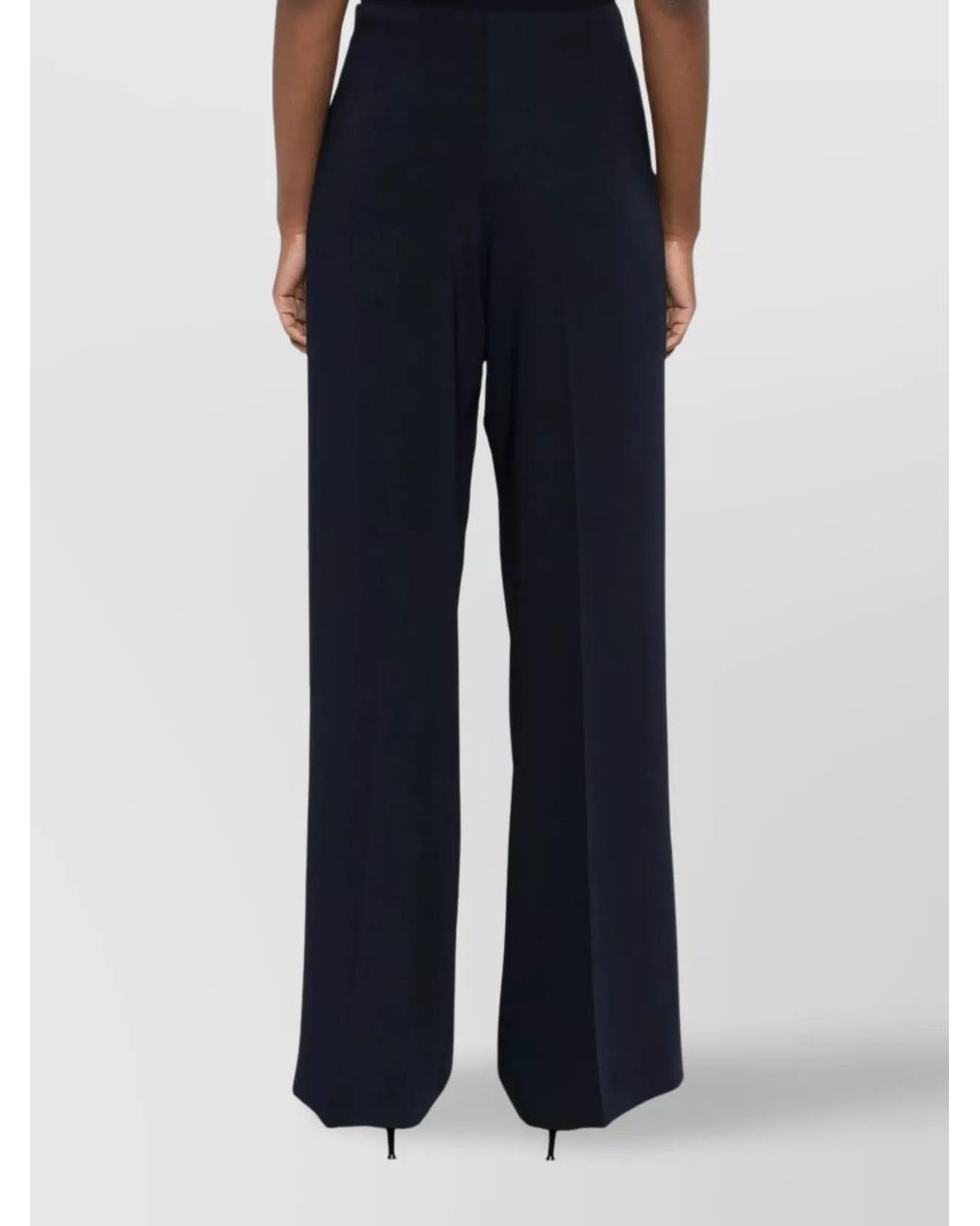 P.A.R.O.S.H. Blue High-Rise Wide-Leg Trousers