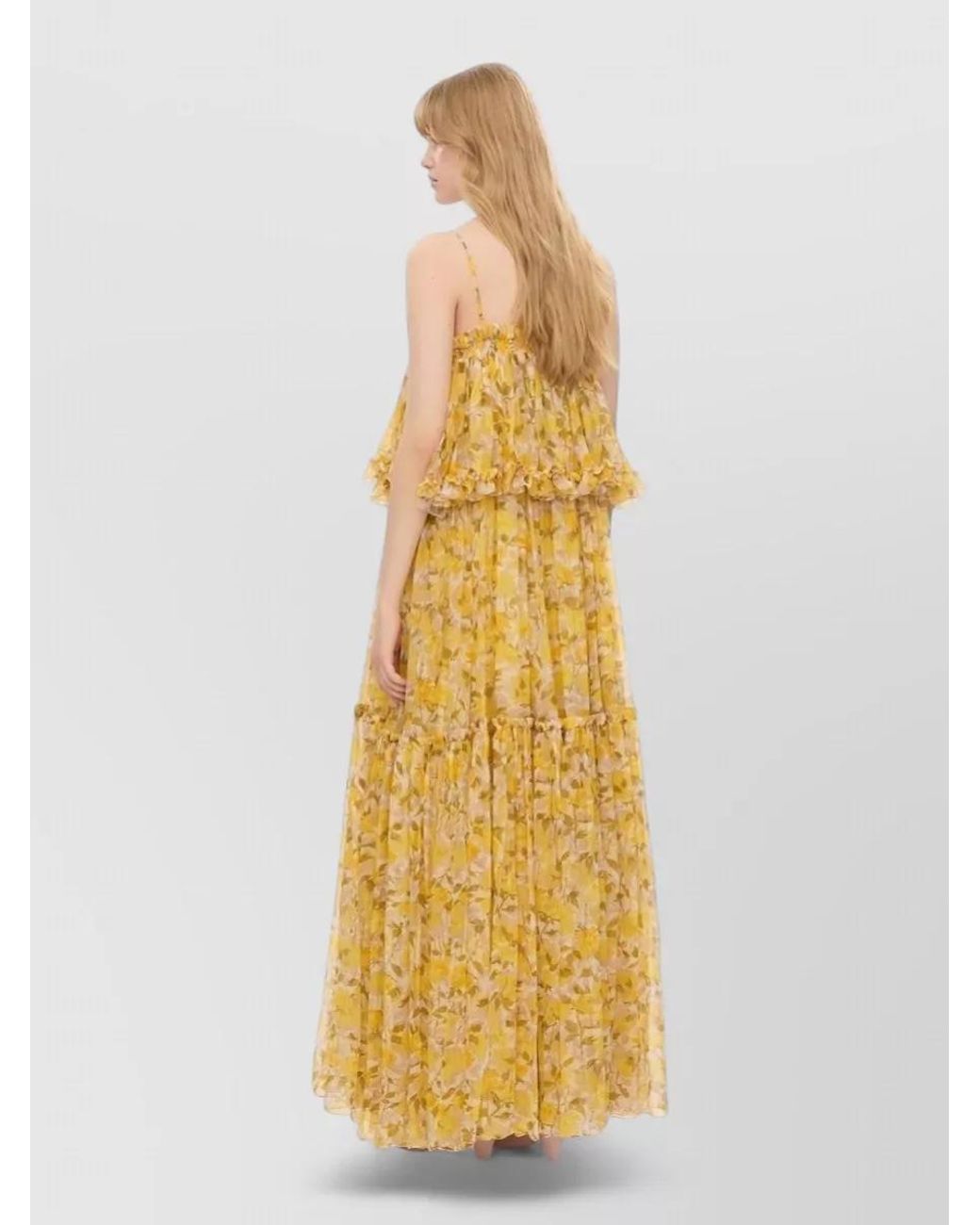Chloé Metallic Silk Ruffled Maxi Dress
