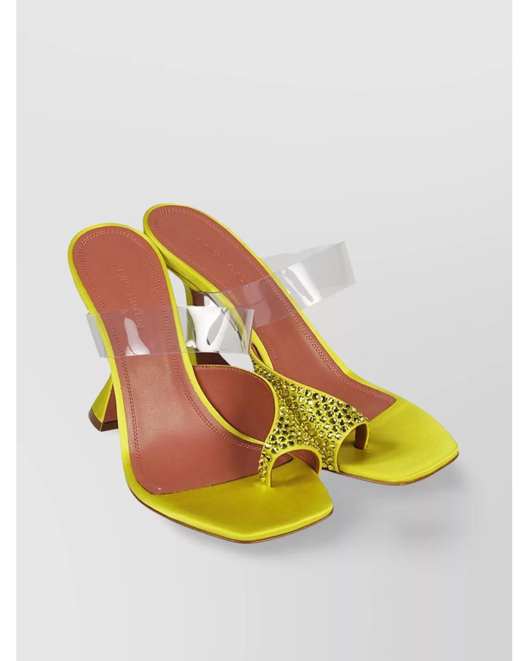 AMINA MUADDI Yellow Crystal-Embellished Sandals