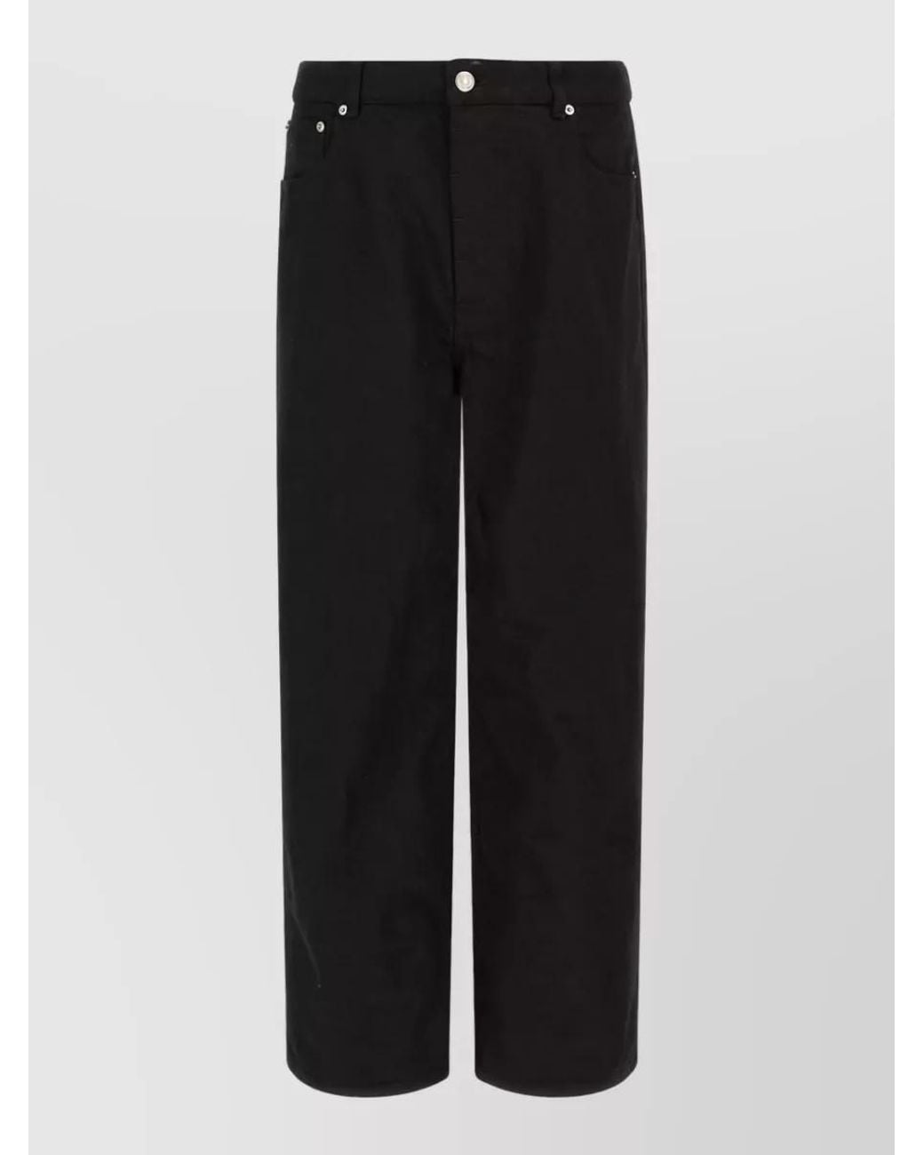 AMI Black Denim Wide-Leg Straight-Leg Jeans for men