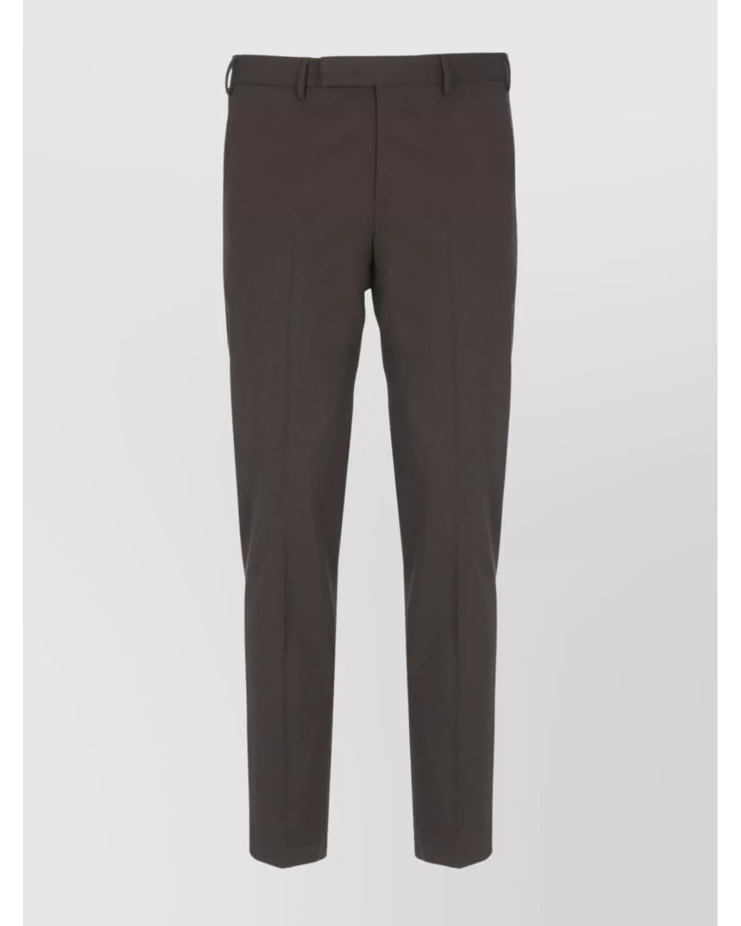 PT Torino Gray Virgin Wool Straight-Leg Tailored Trousers for men