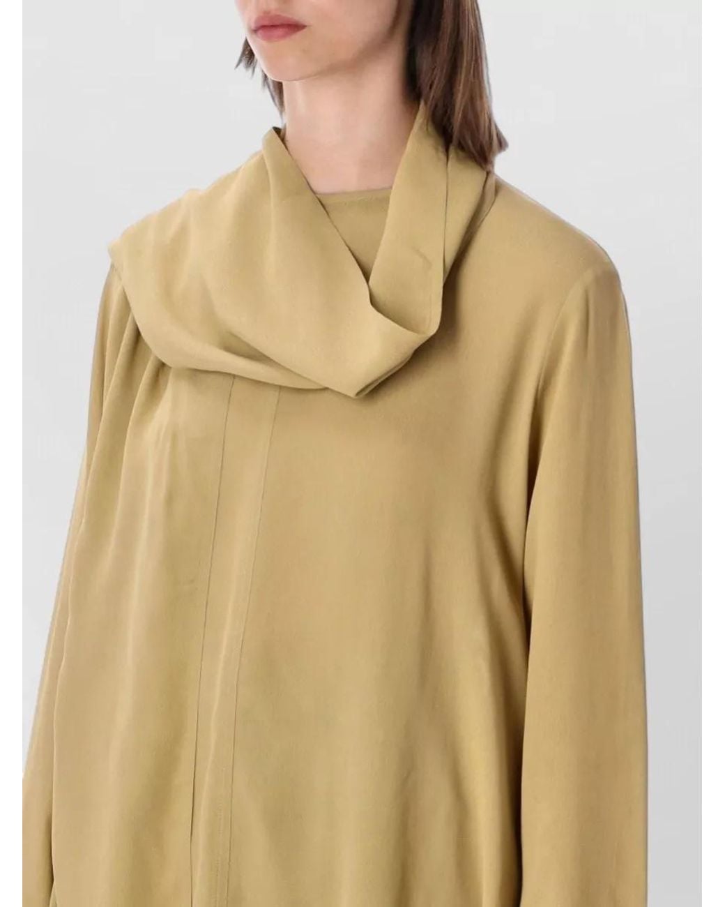 Totême Natural Draped Scarf Blouse