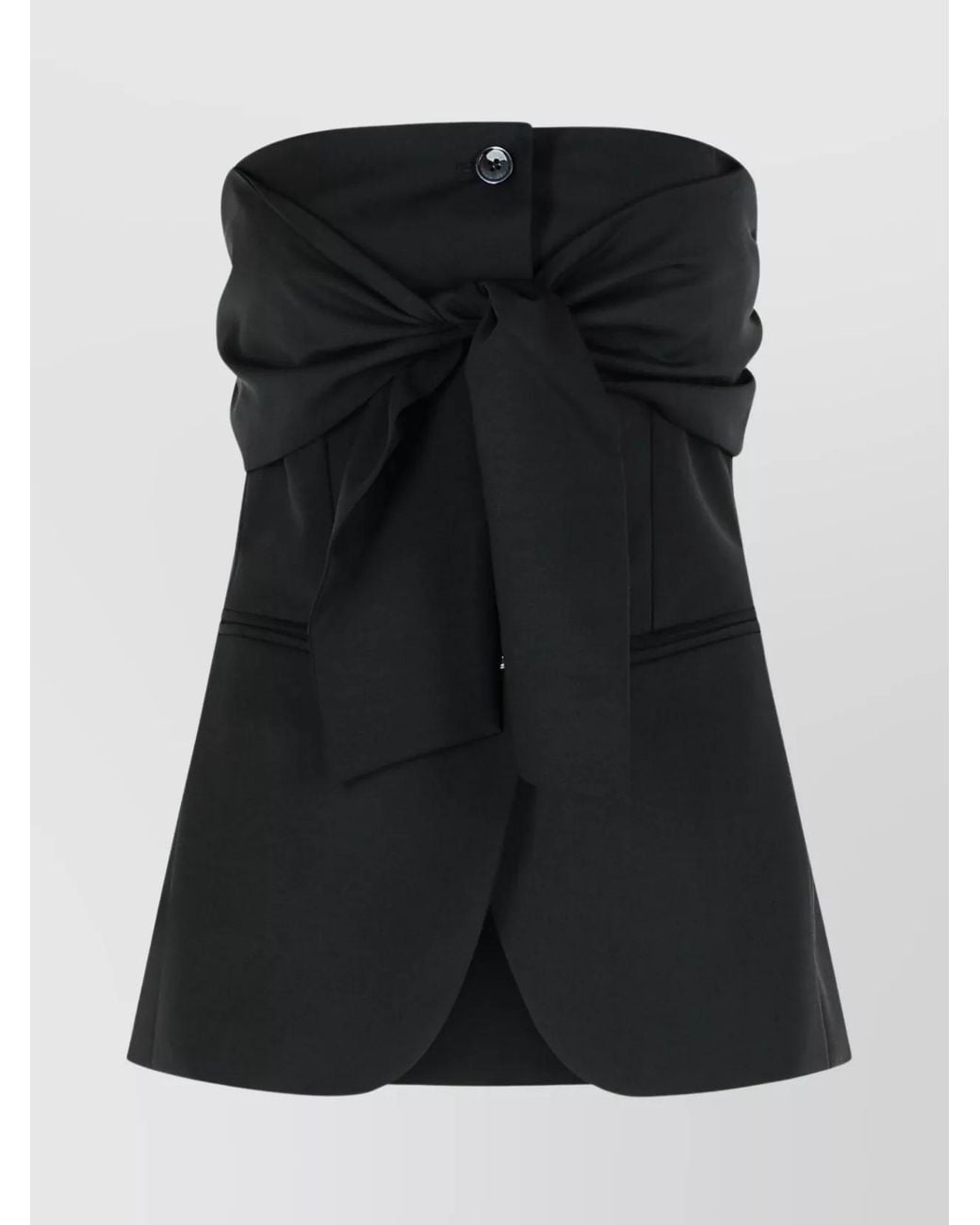Max Mara Black Virgin Wool Bustier Top
