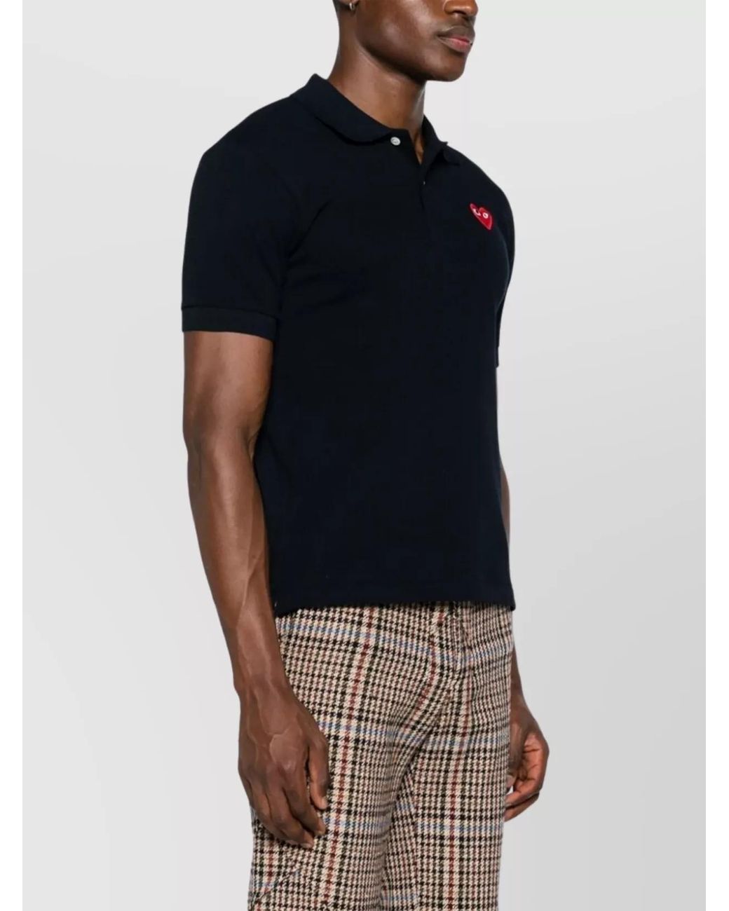Comme des Garçons Blue Cotton Logo Polo Shirt for men