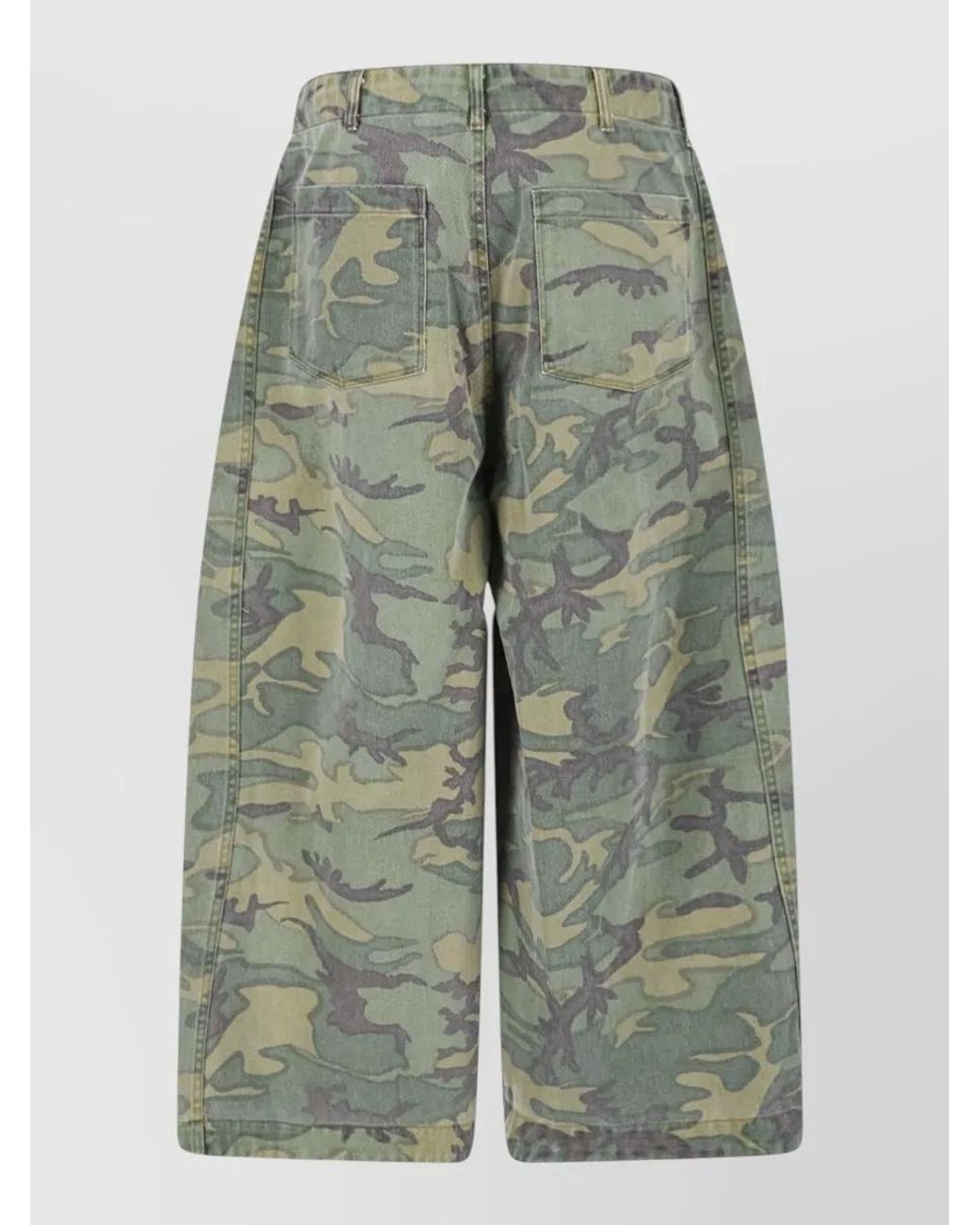 Needles Gray Wide Leg Camouflage Shorts Multiple Pockets for men