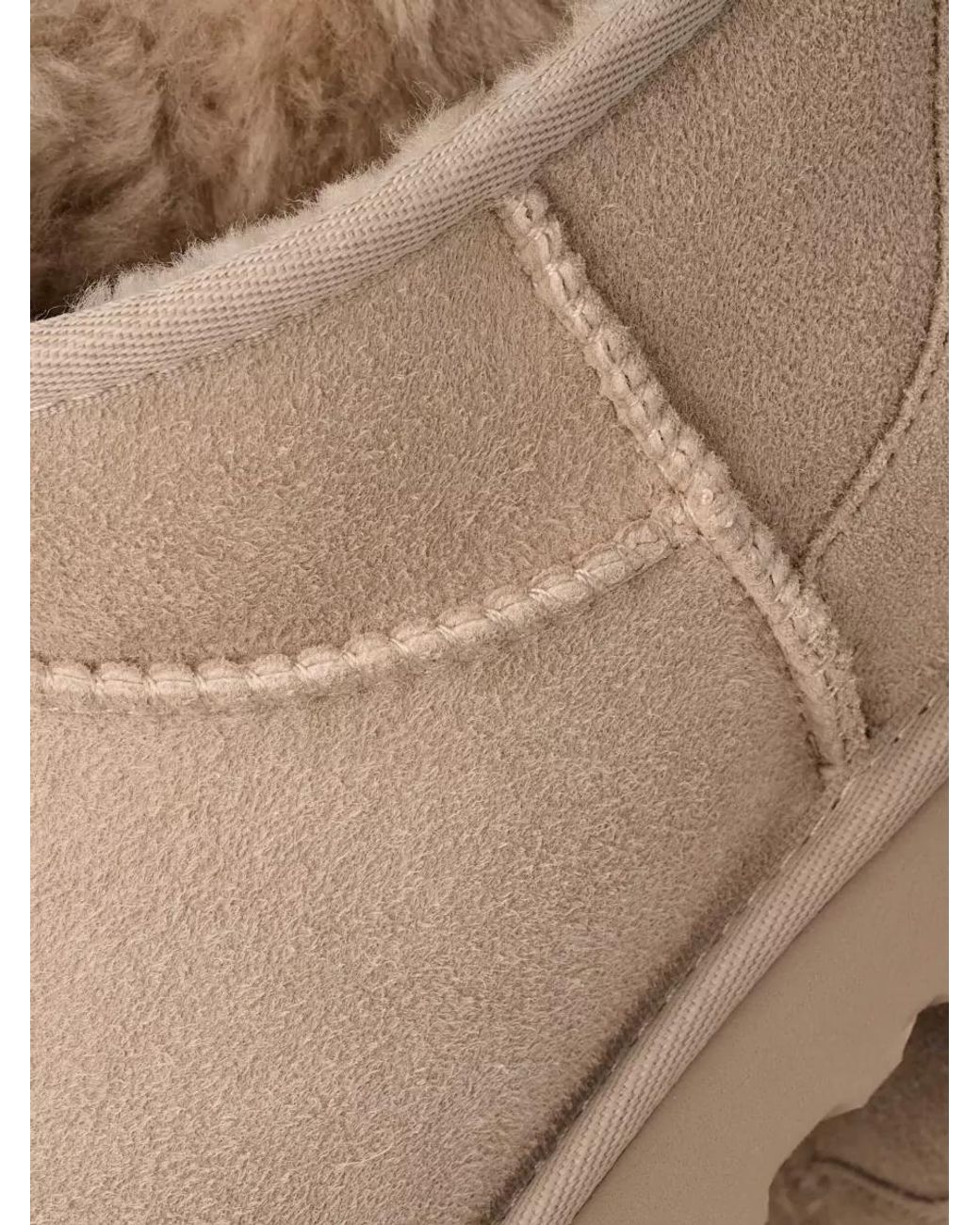 Ugg Natural Suede Shearling-Lined Ankle Boots